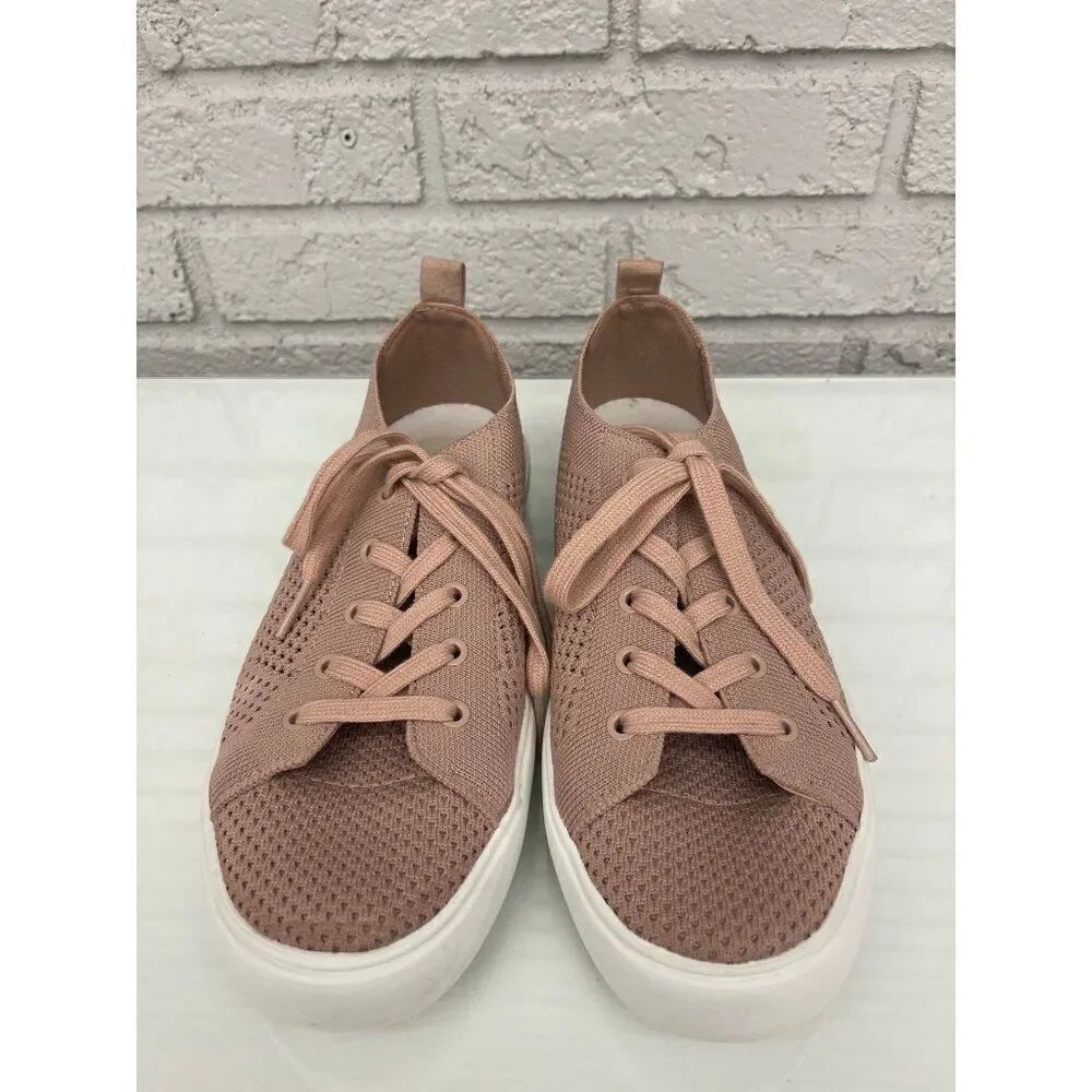 Marc Fisher Sashya Women Blush Lace-Up Knit Sneakers Size 8